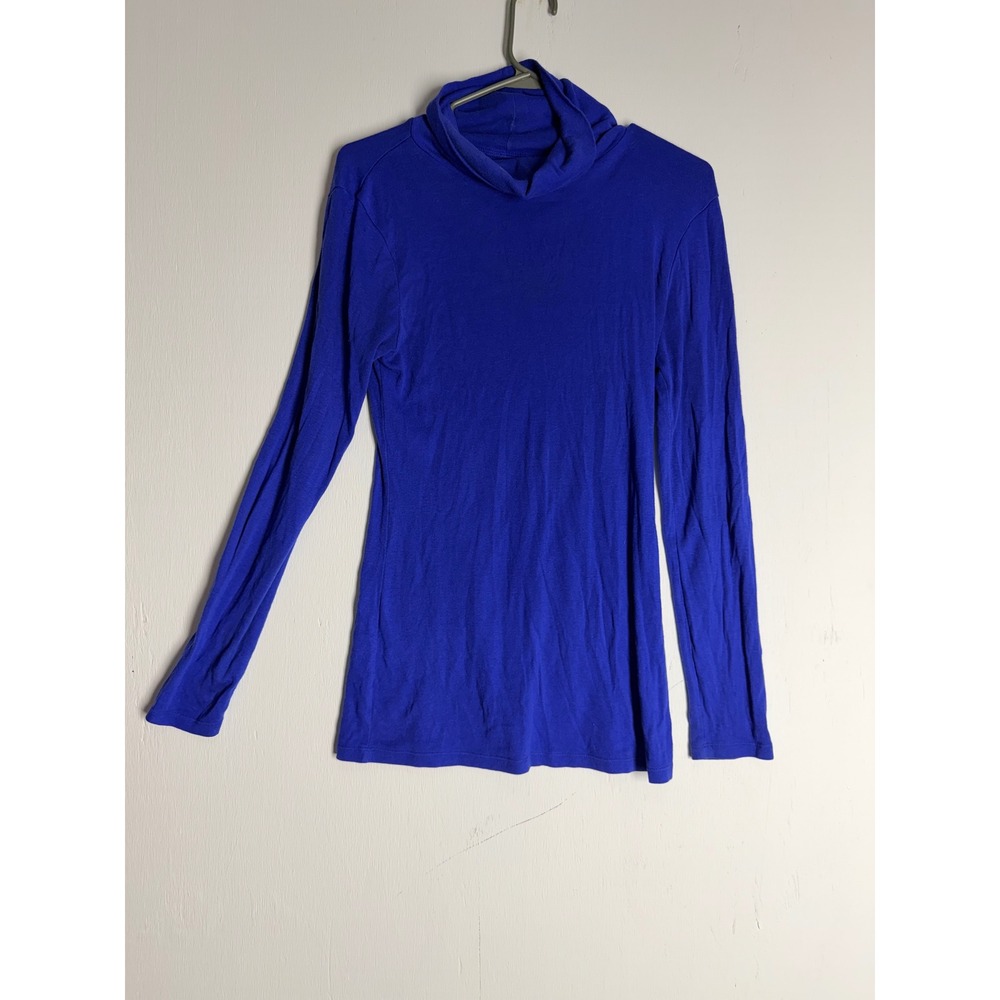 Old Navy Women Royal Blue Long Sleeve Turtleneck Stretch Top Small Cobalt Base